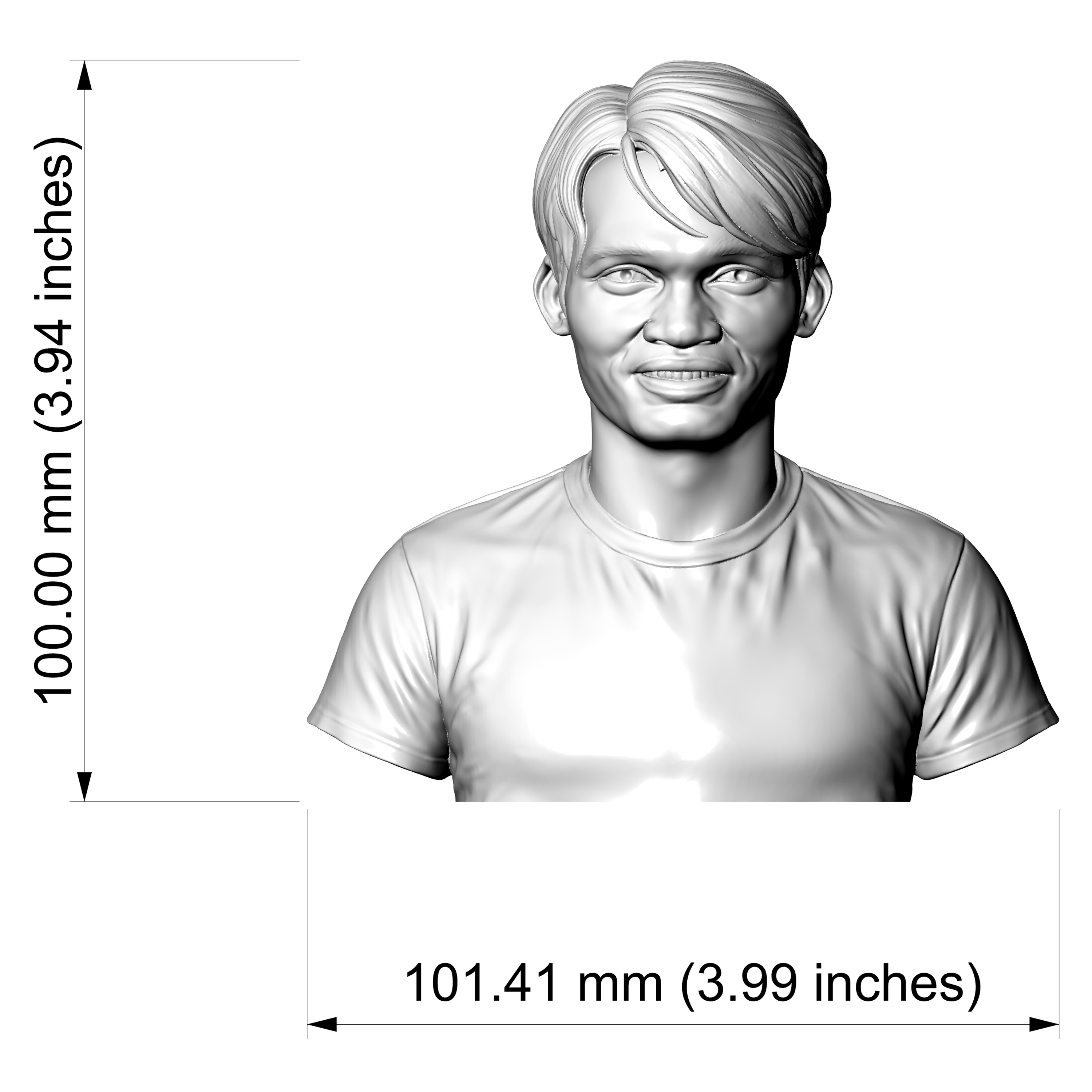 Tony Jaa Portrait Bust 3D Printable 3D Model