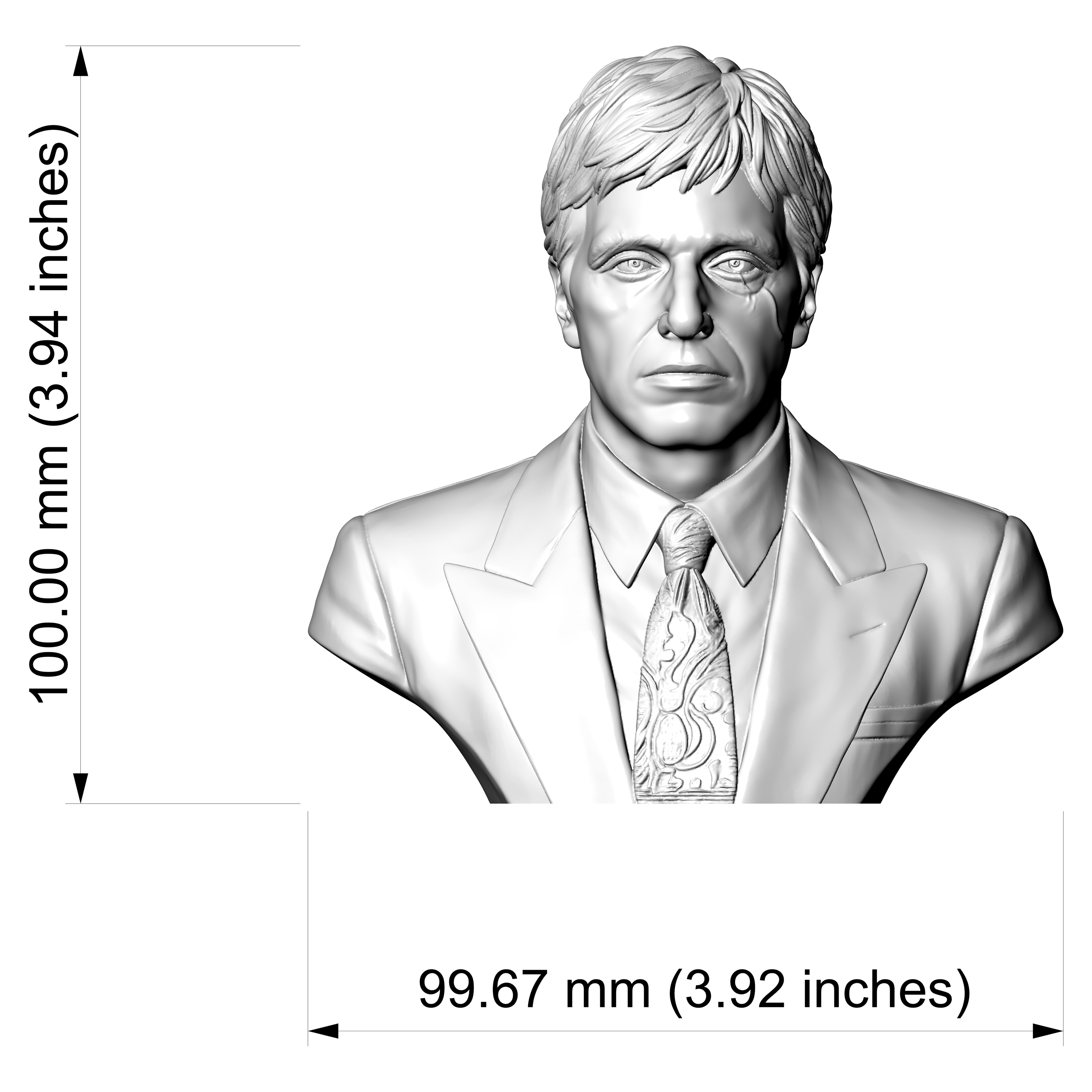 Tony Montana Scarface 3D Printable Bust 3D Model