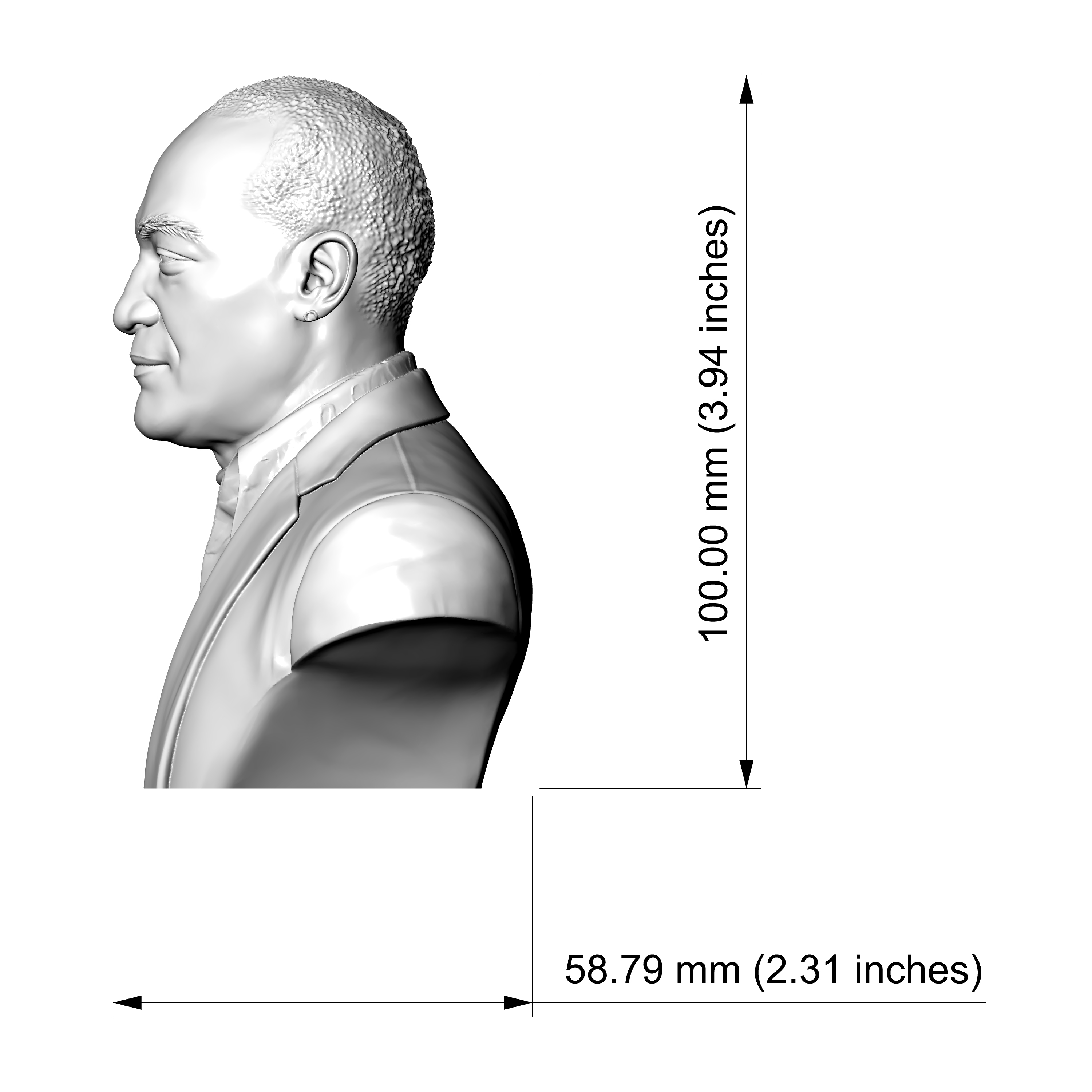 Tony Todd Candyman 3D Printable Bust 3D Model