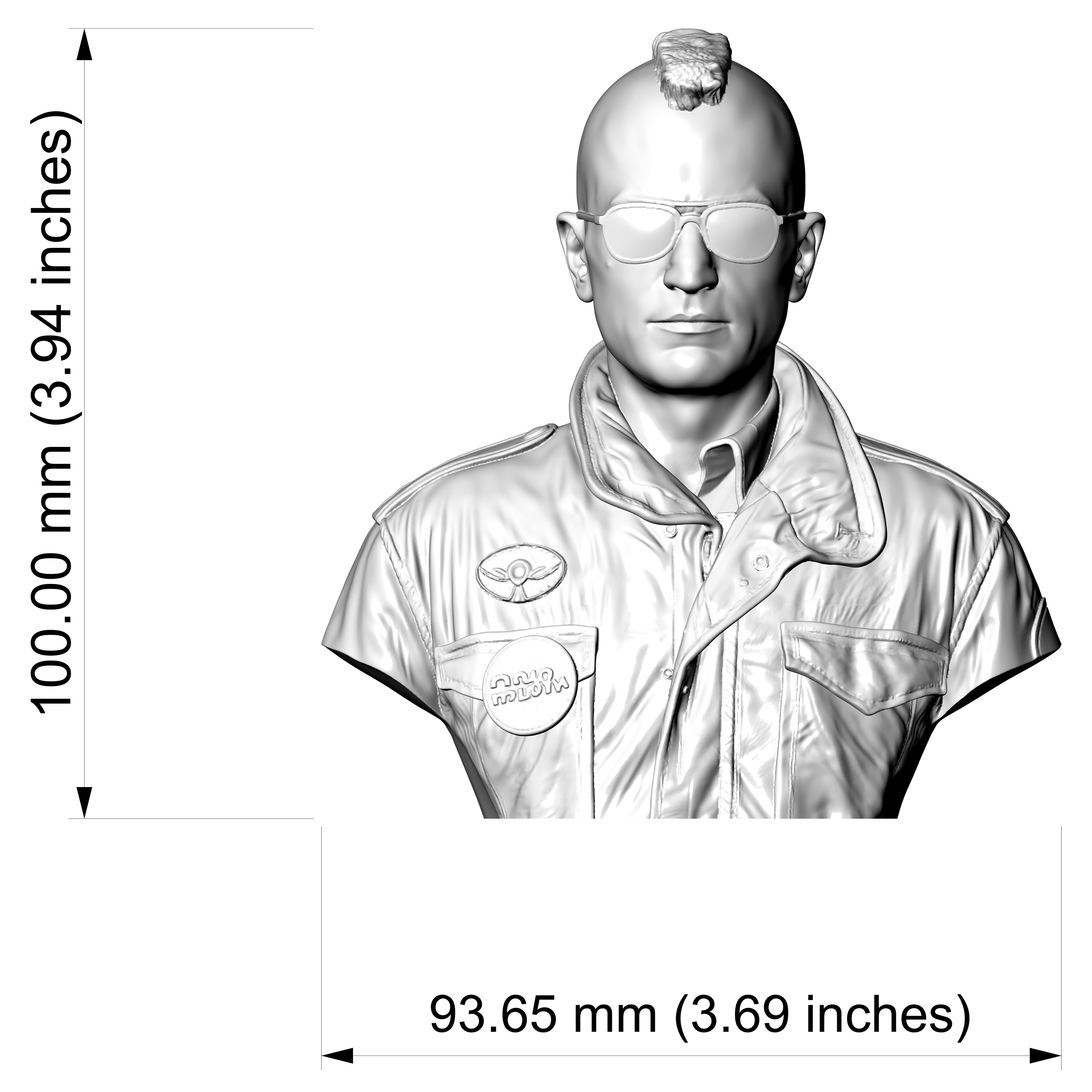 Travis Bickle Taxi Driver 3D Printable Bust 3D Model
