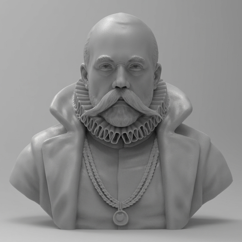 Tycho Brahe 3D Printable Bust 3D Model
