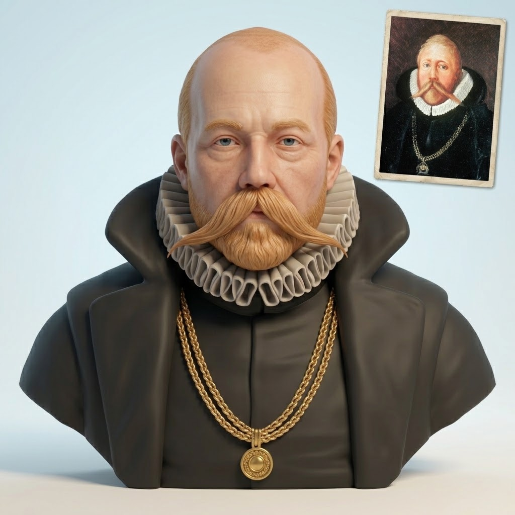 Tycho Brahe 3D Printable Bust 3D Model