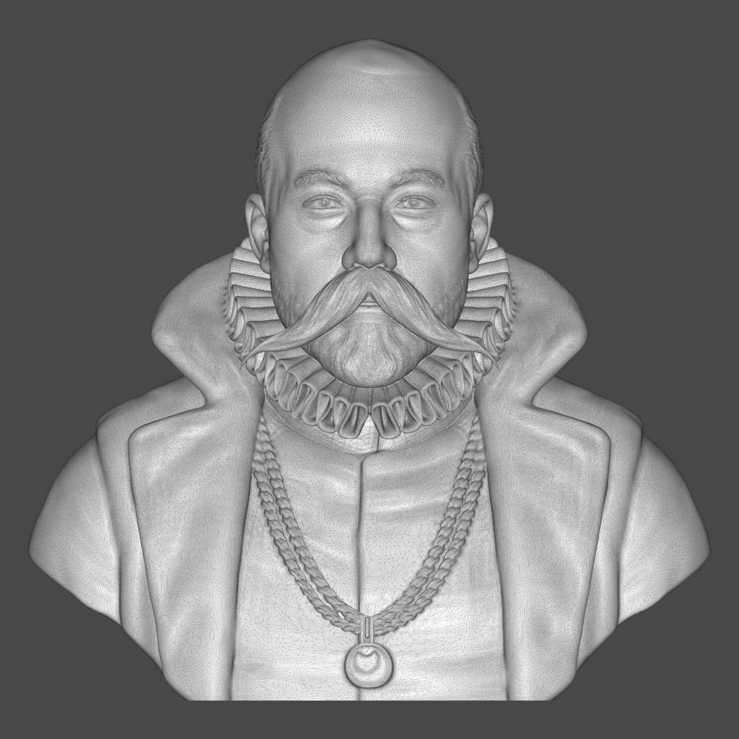 Tycho Brahe 3D Printable Bust 3D Model