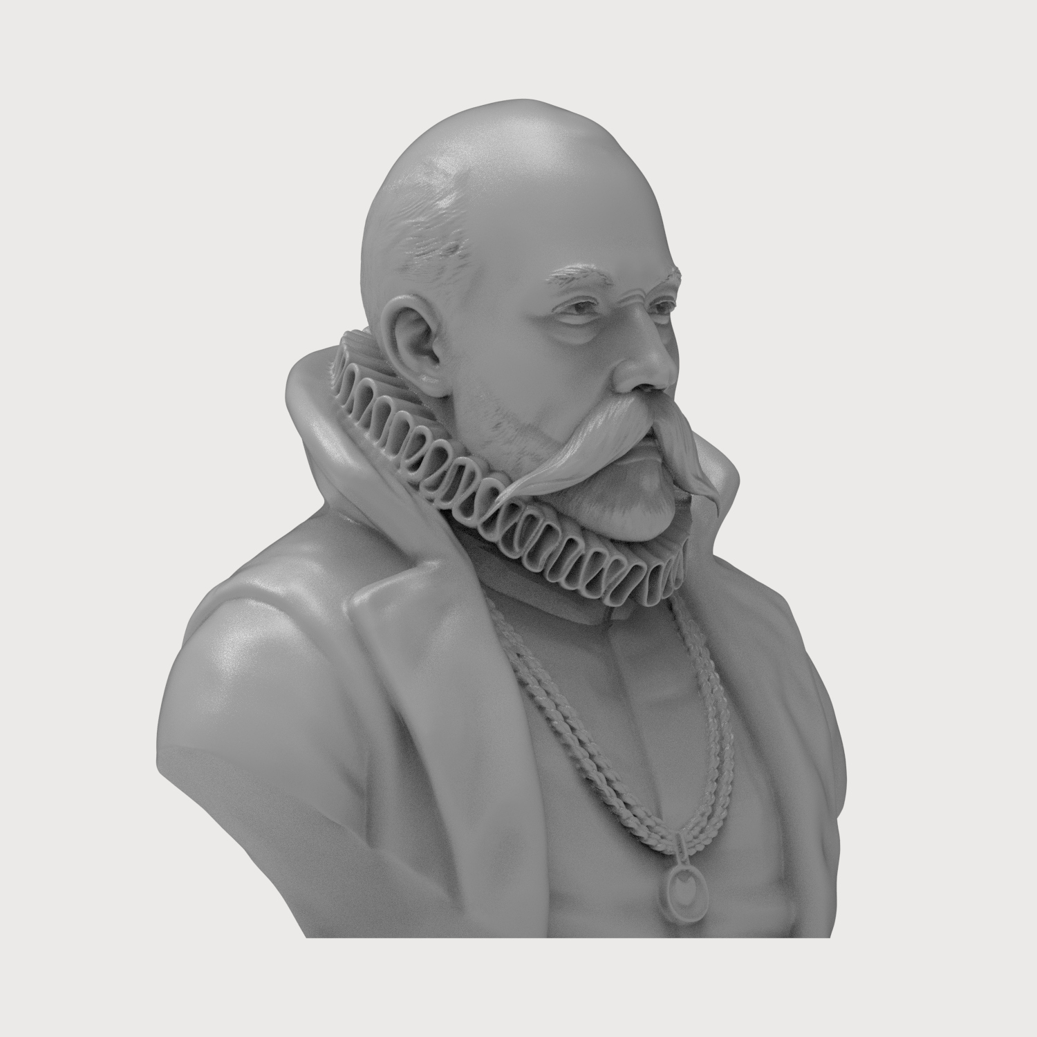 Tycho Brahe 3D Printable Bust 3D Model