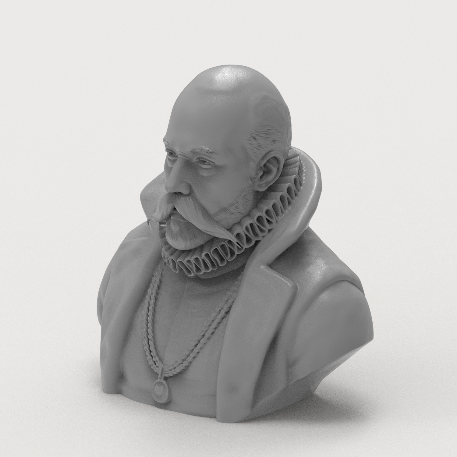 Tycho Brahe 3D Printable Bust 3D Model