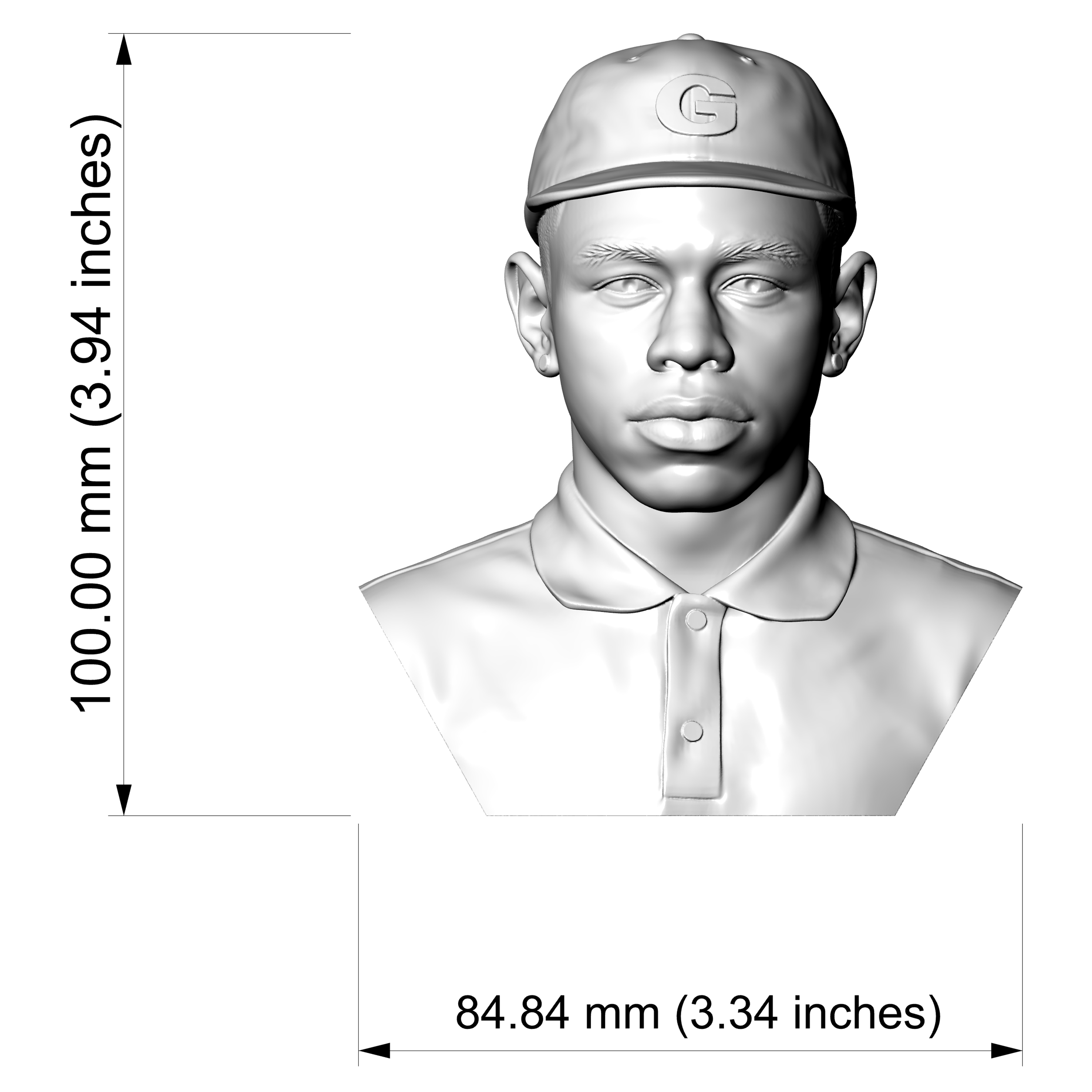 Tyler the Creator 3D Printable Bust 3D Model