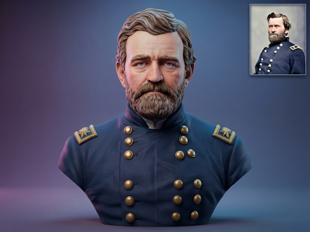 Ulysses S Grant Civil War General Historical Bust 3D Model