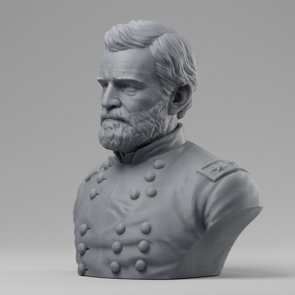Ulysses S Grant Civil War General Historical Bust 3D Model