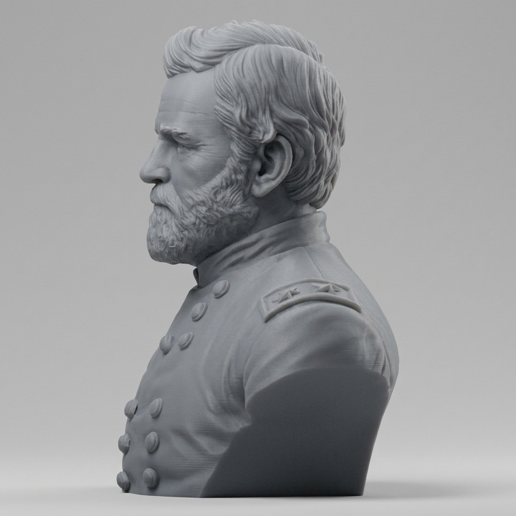Ulysses S Grant Civil War General Historical Bust 3D Model