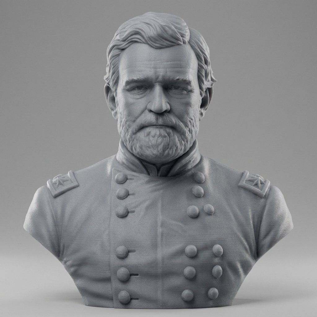 Ulysses S Grant Civil War General Historical Bust 3D Model