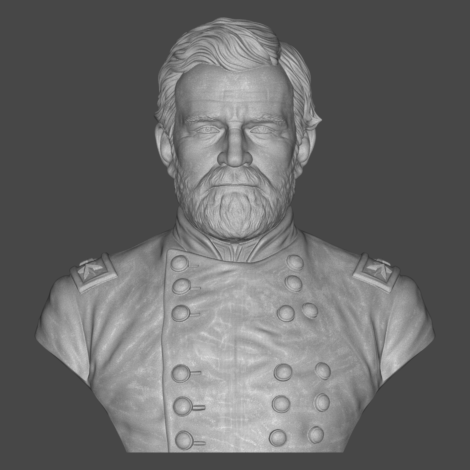 Ulysses S Grant Civil War General Historical Bust 3D Model