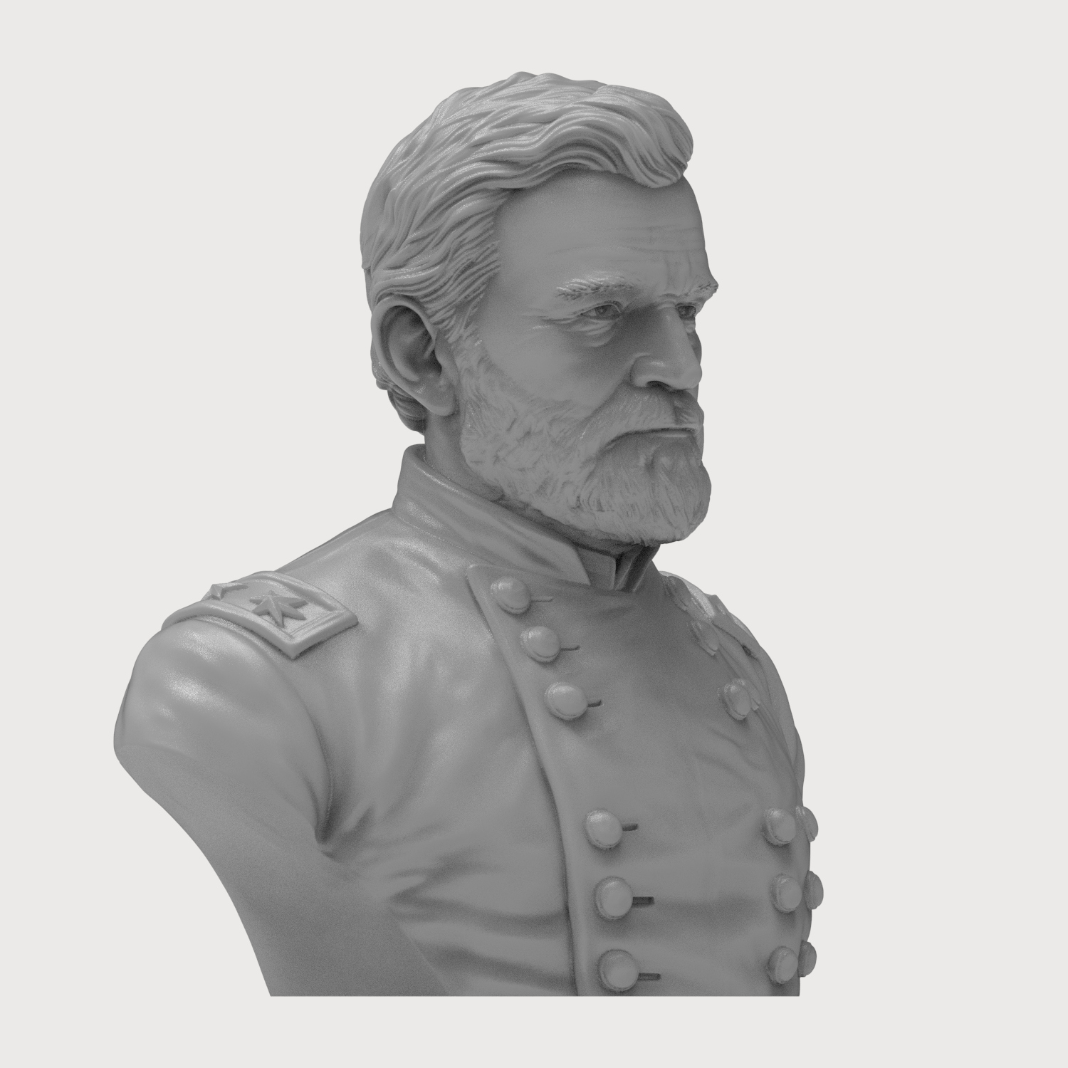 Ulysses S Grant Civil War General Historical Bust 3D Model