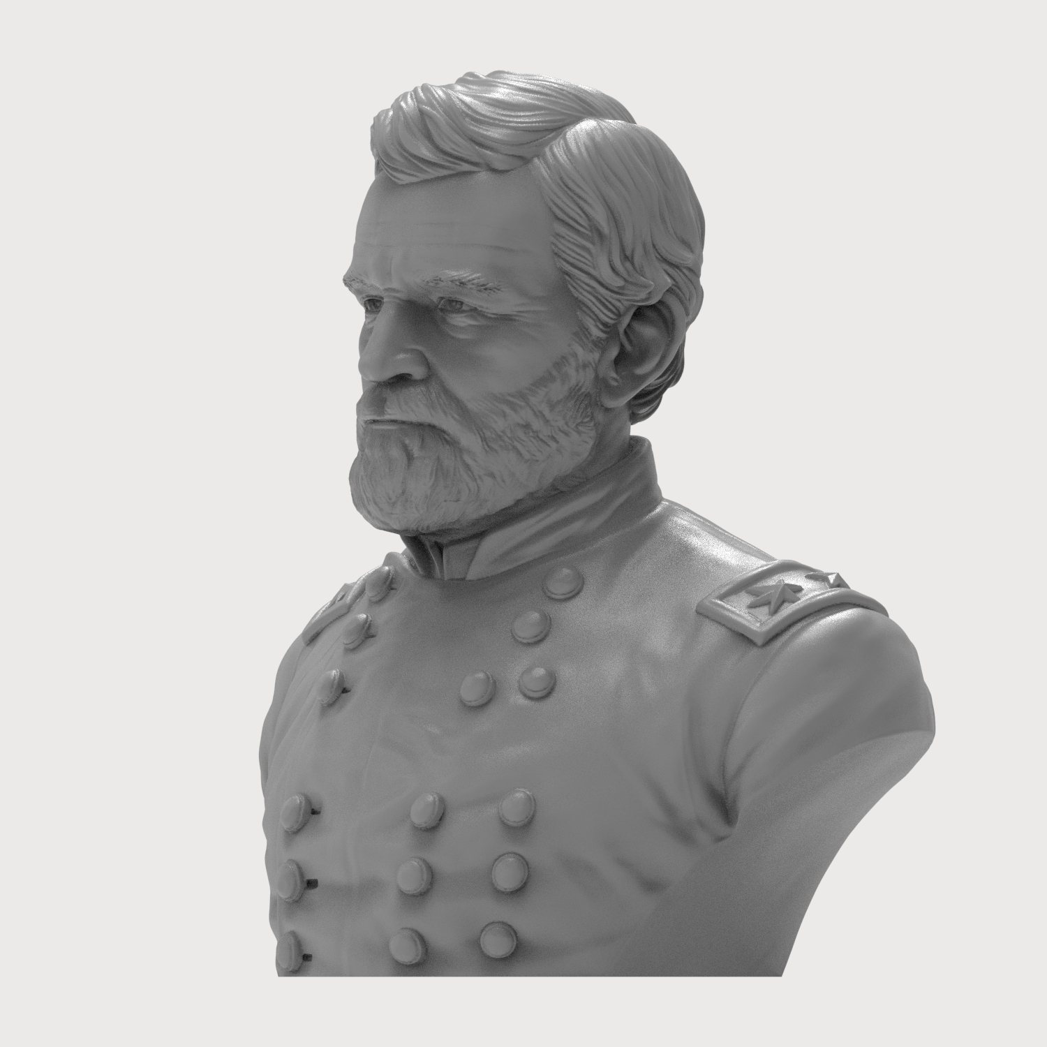 Ulysses S Grant Civil War General Historical Bust 3D Model