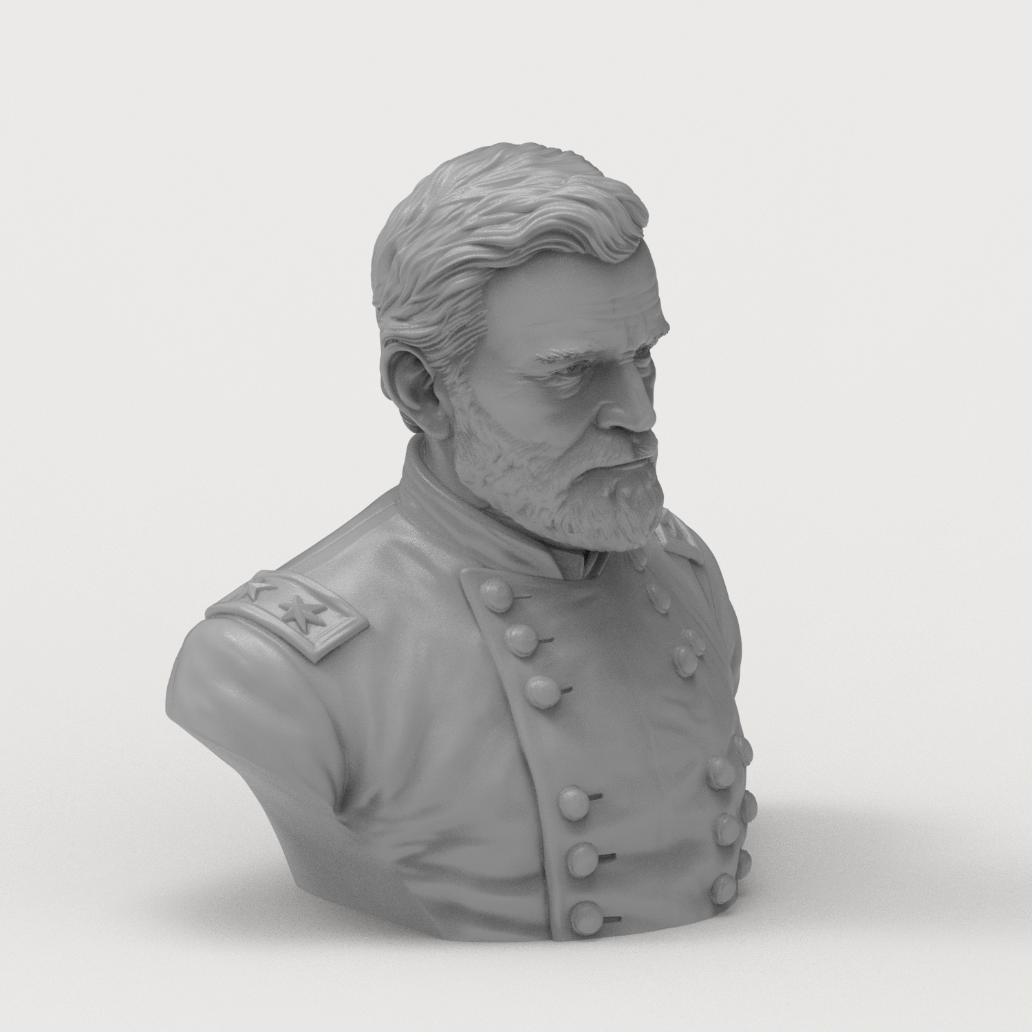 Ulysses S Grant Civil War General Historical Bust 3D Model