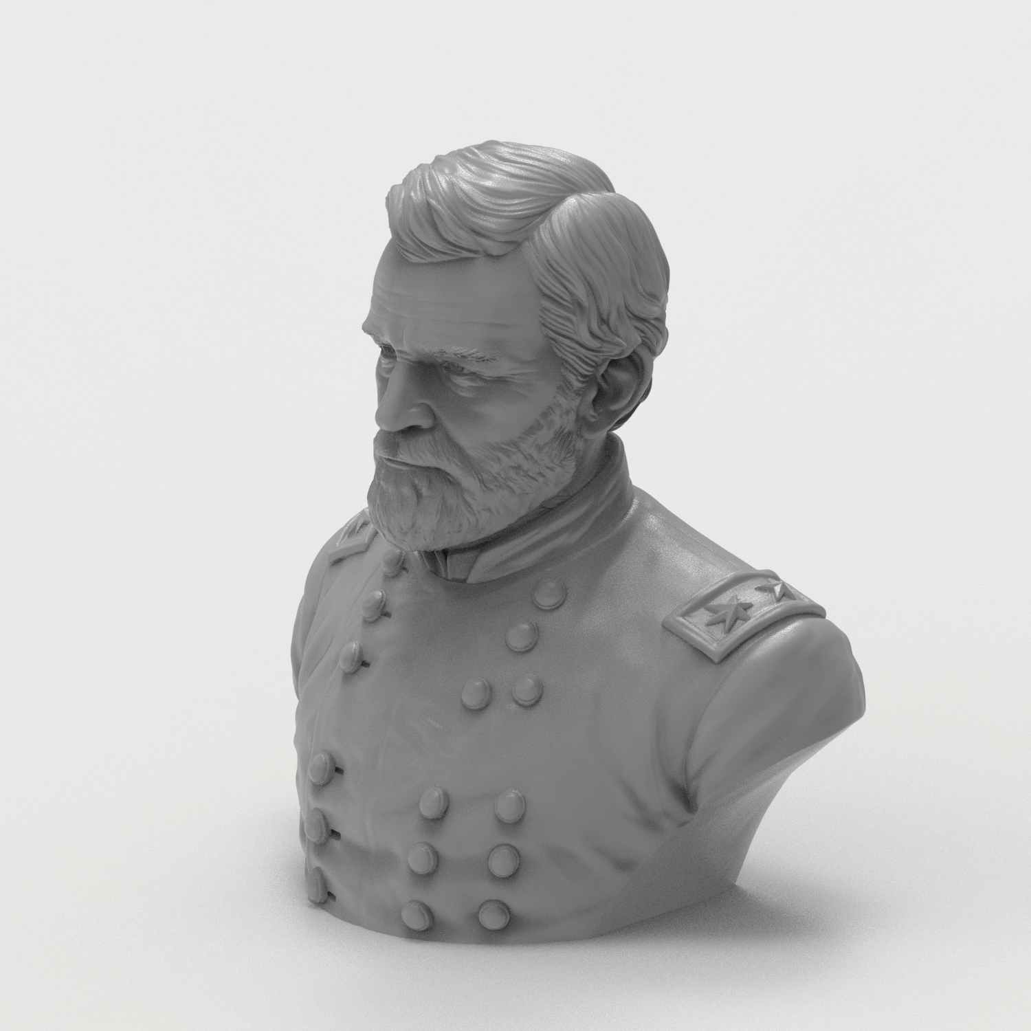Ulysses S Grant Civil War General Historical Bust 3D Model