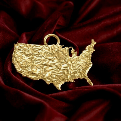 USA “Topographic Map Pendant