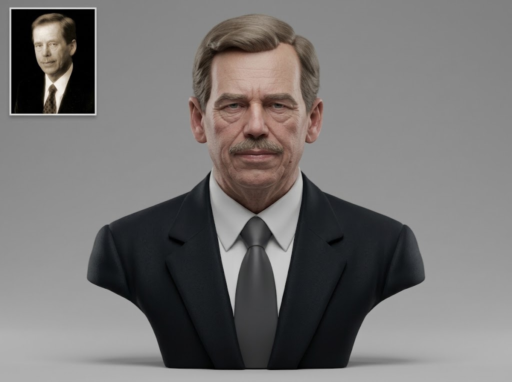 V&aacuteclav Havel 3D Printable Bust 3D Model