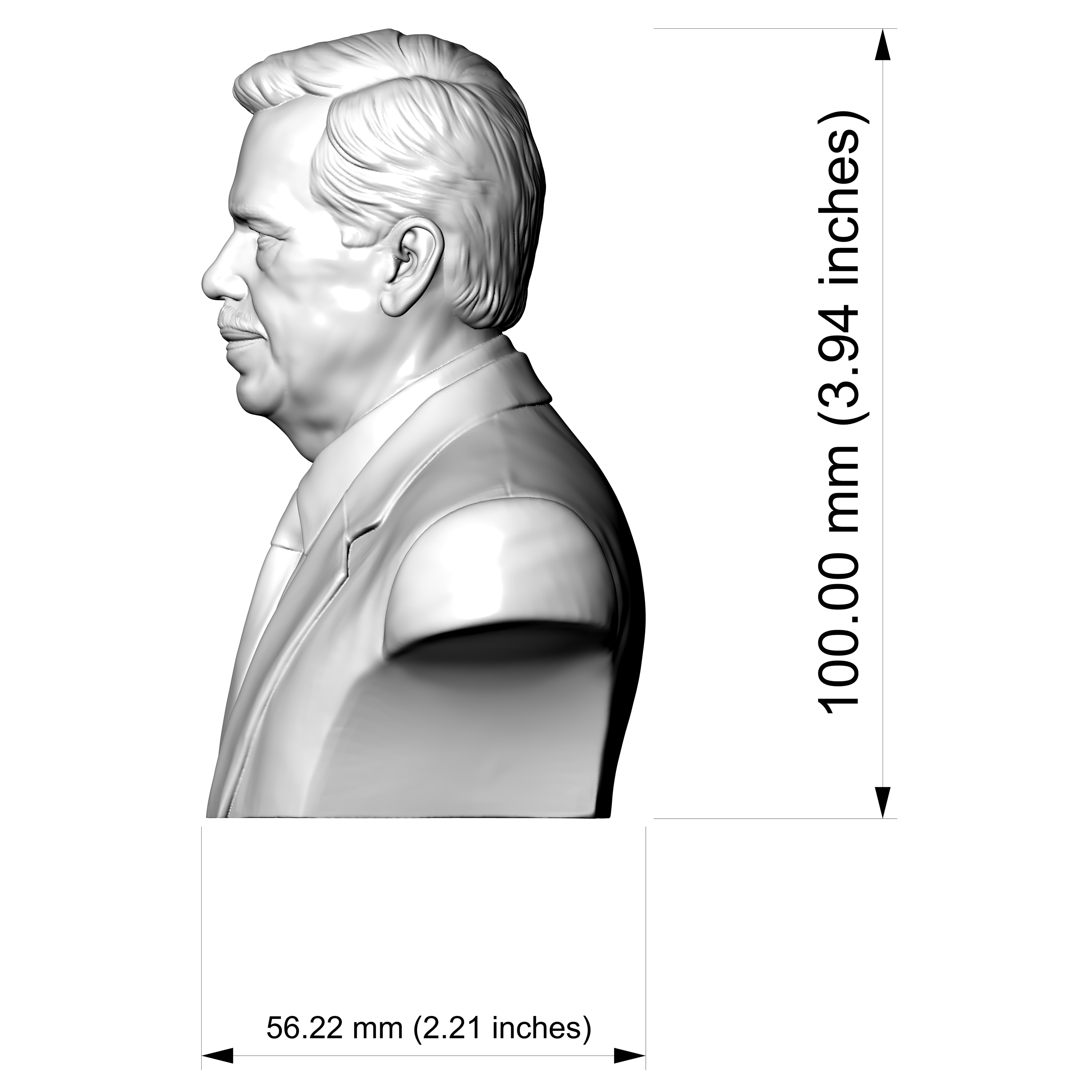 V&aacuteclav Havel 3D Printable Bust 3D Model