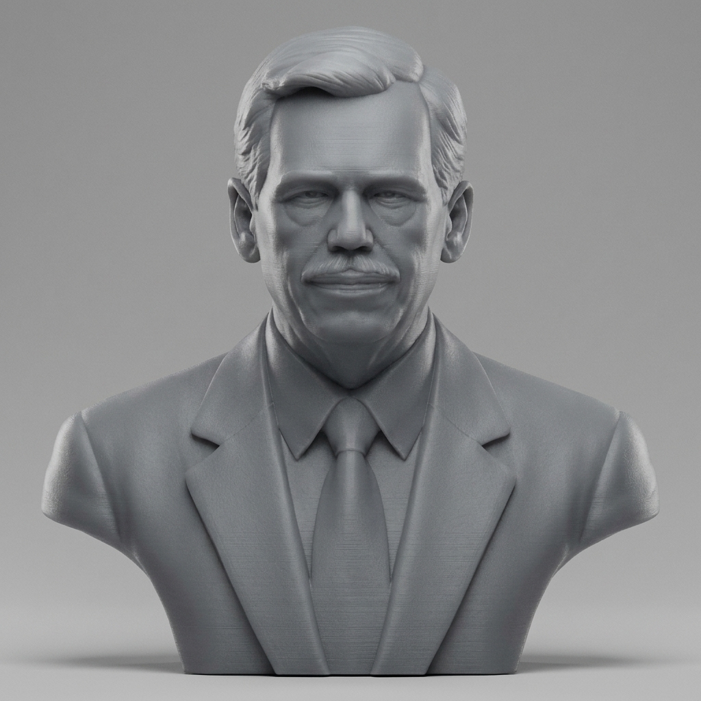 V&aacuteclav Havel 3D Printable Bust 3D Model