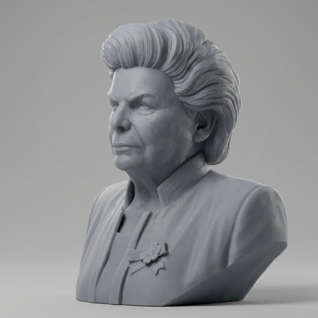 Valentina Tereshkova First Woman in Space Bust 3D Model