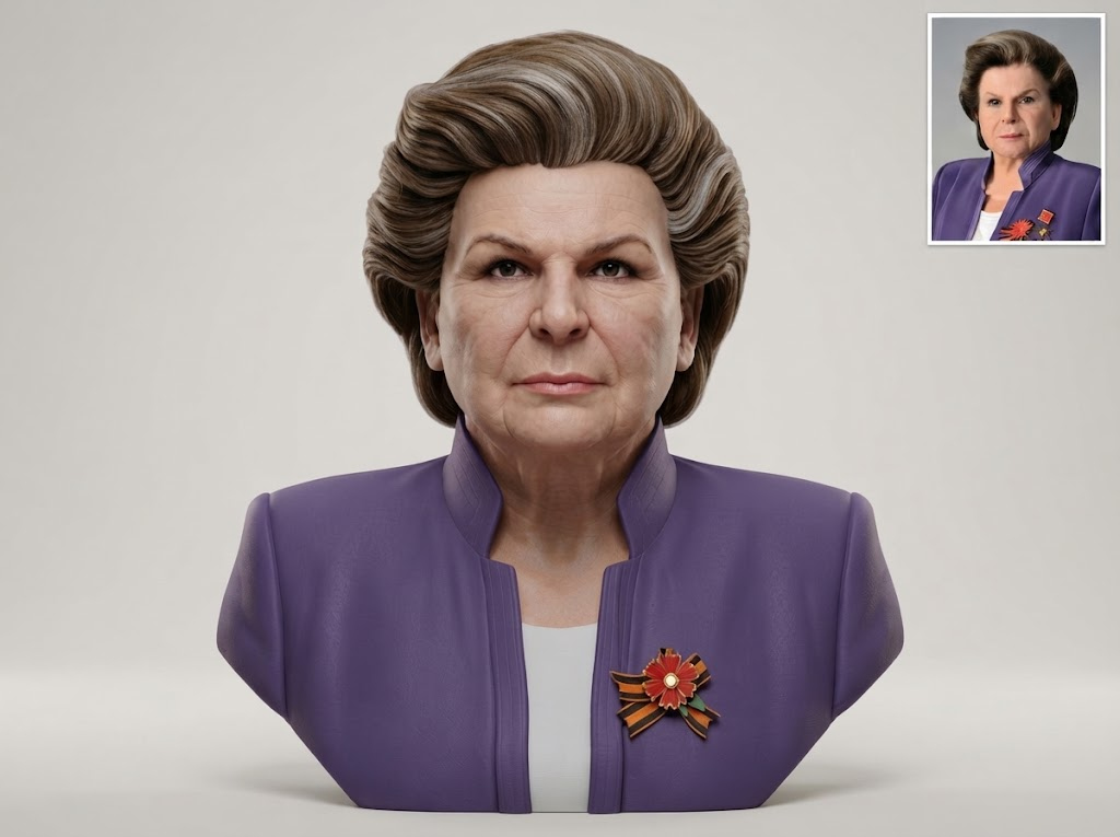 Valentina Tereshkova First Woman in Space Bust 3D Model