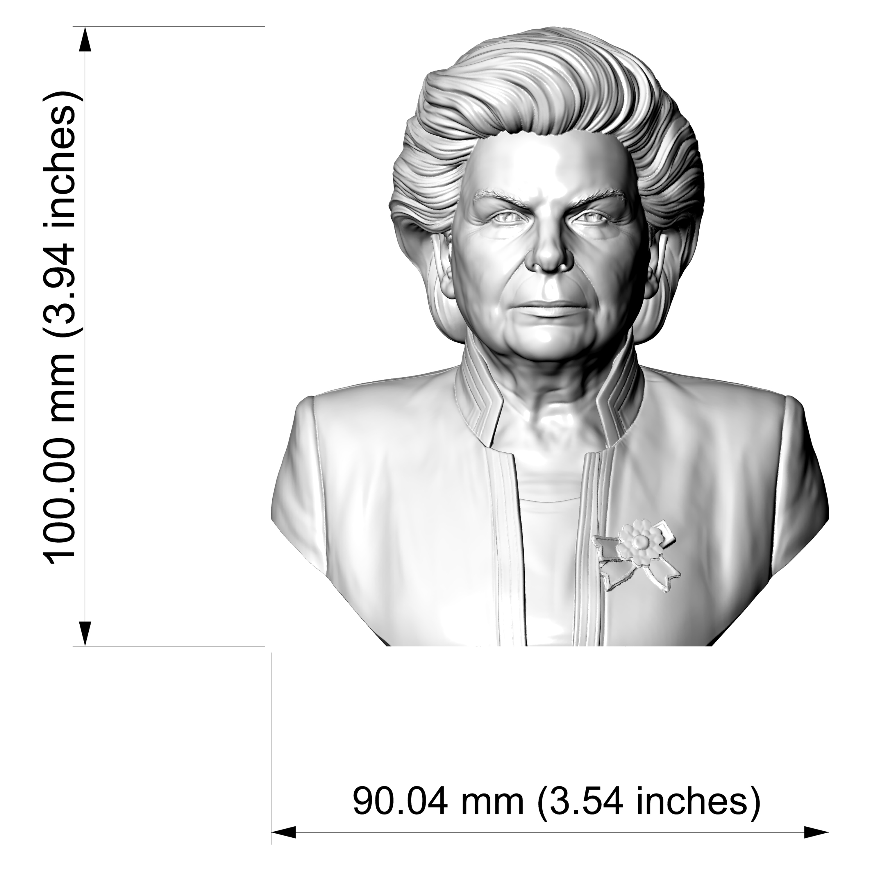 Valentina Tereshkova First Woman in Space Bust 3D Model