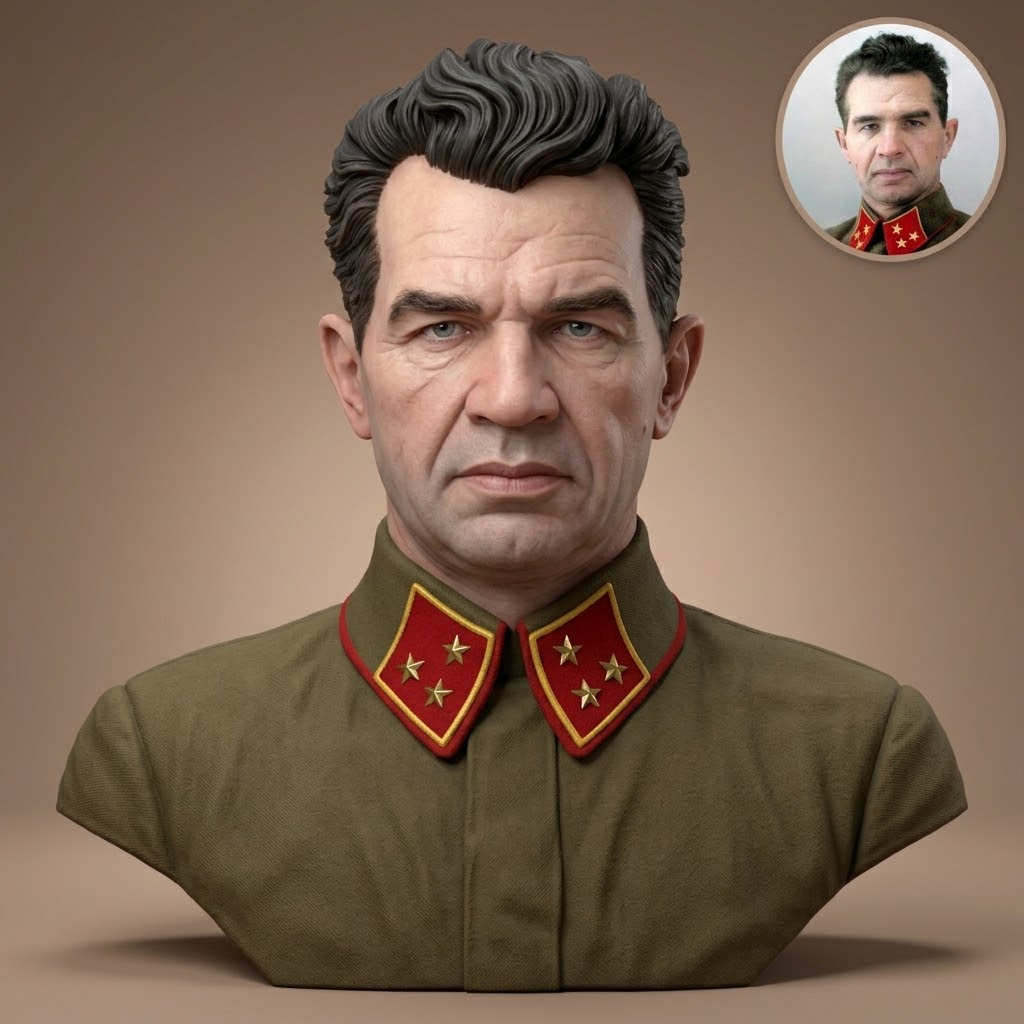 Vasily Chuikov 3D Printable Bust 3D Model