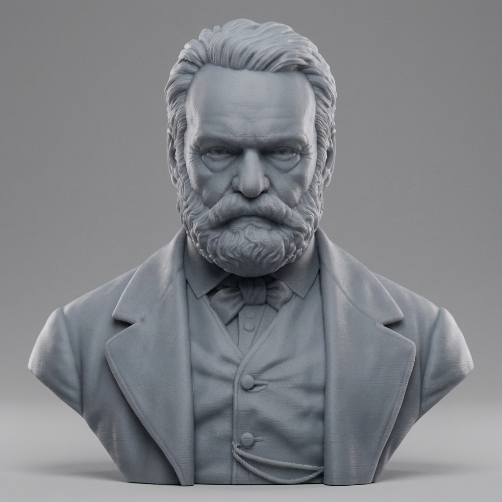 Victor Hugo 3D Printable Bust 3D Model