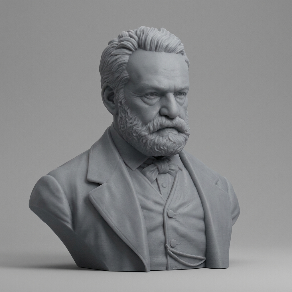 Victor Hugo 3D Printable Bust 3D Model