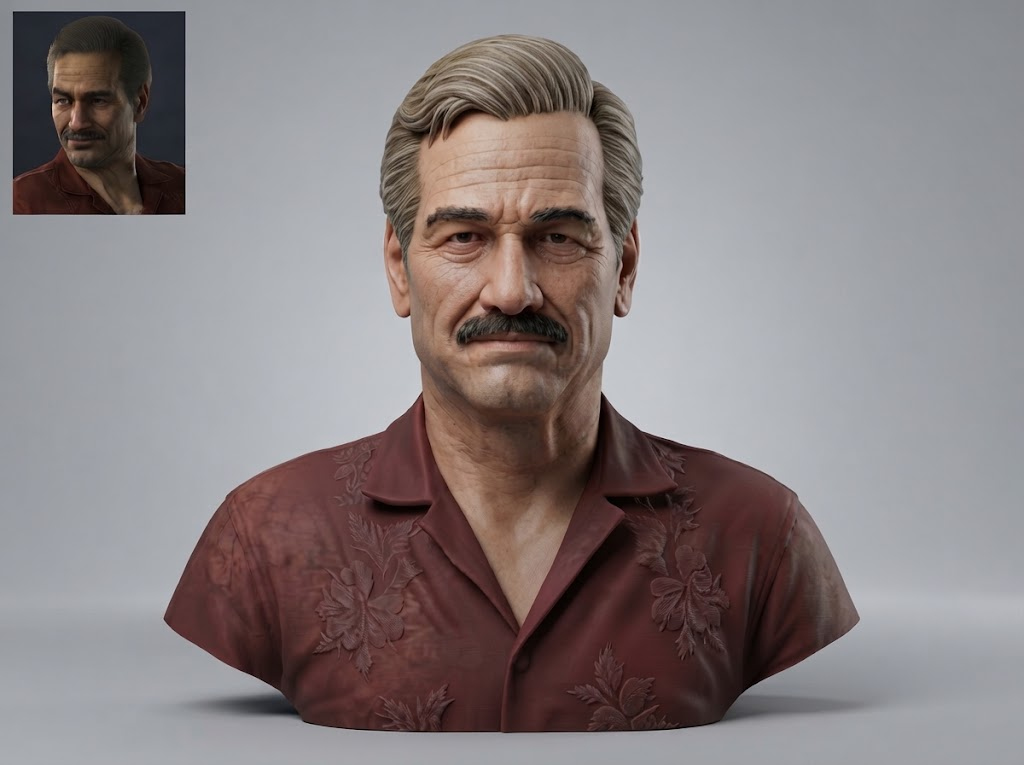 Victor Sullivan Sully Uncharted Character Bust 3D Model