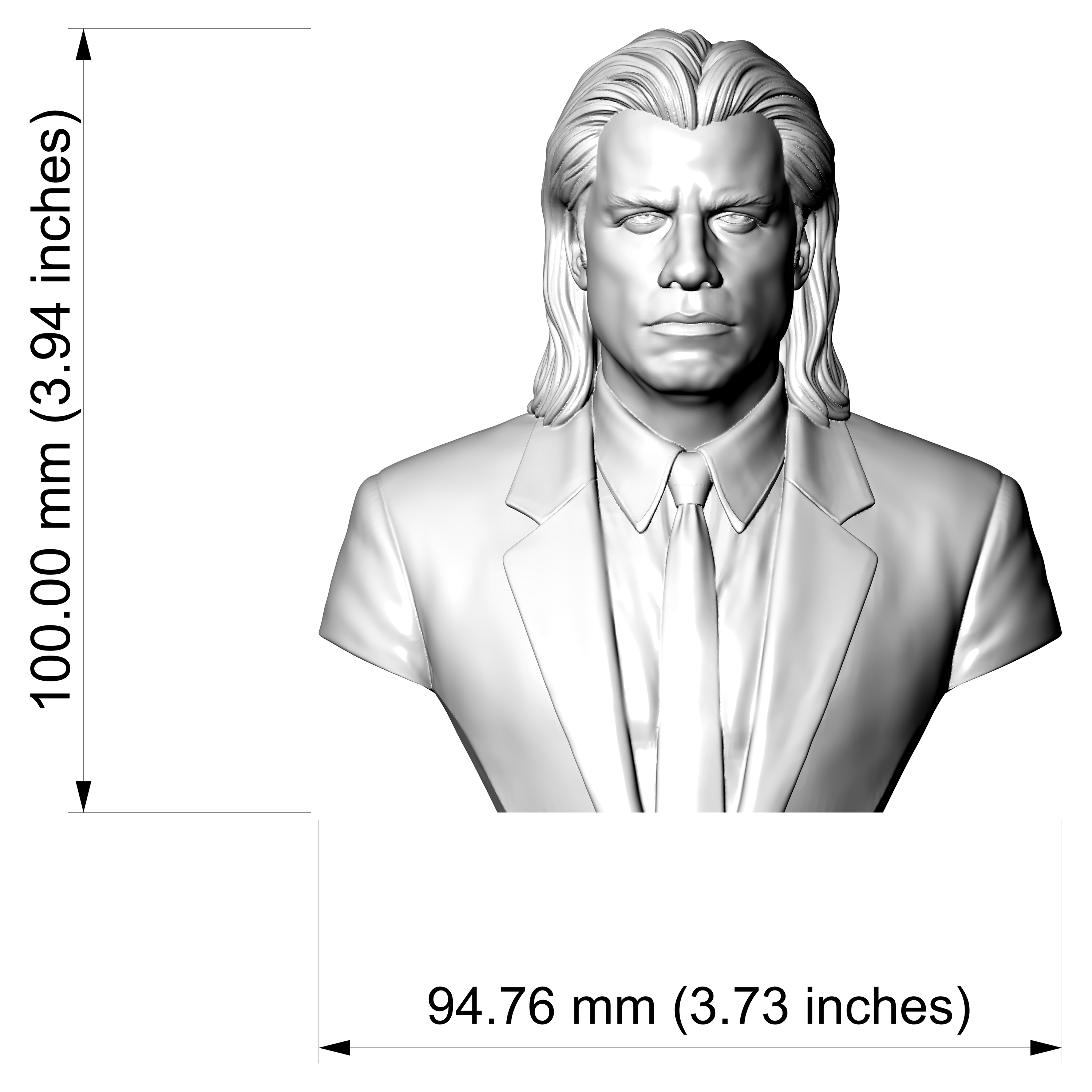 Vincent Vega Pulp Fiction 3D Printable Bust 3D Model