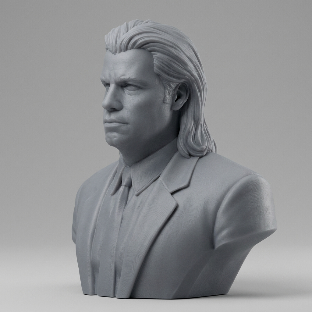 Vincent Vega Pulp Fiction 3D Printable Bust 3D Model