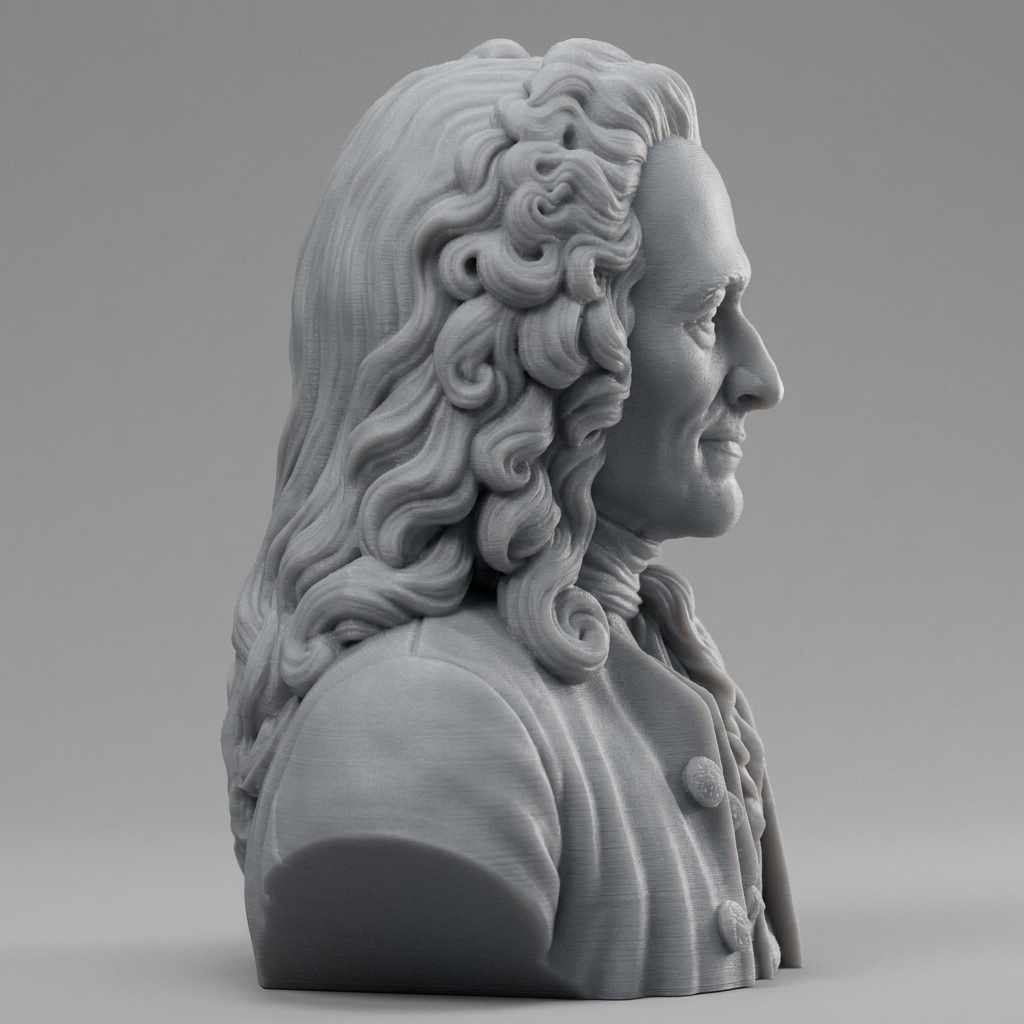 Voltaire Fran&ccedilois-Marie Arouet Bust 3D Printable 3D Model
