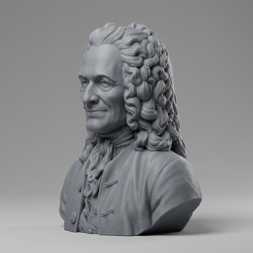 Voltaire François-Marie Arouet Bust 3D Printable 3D Model