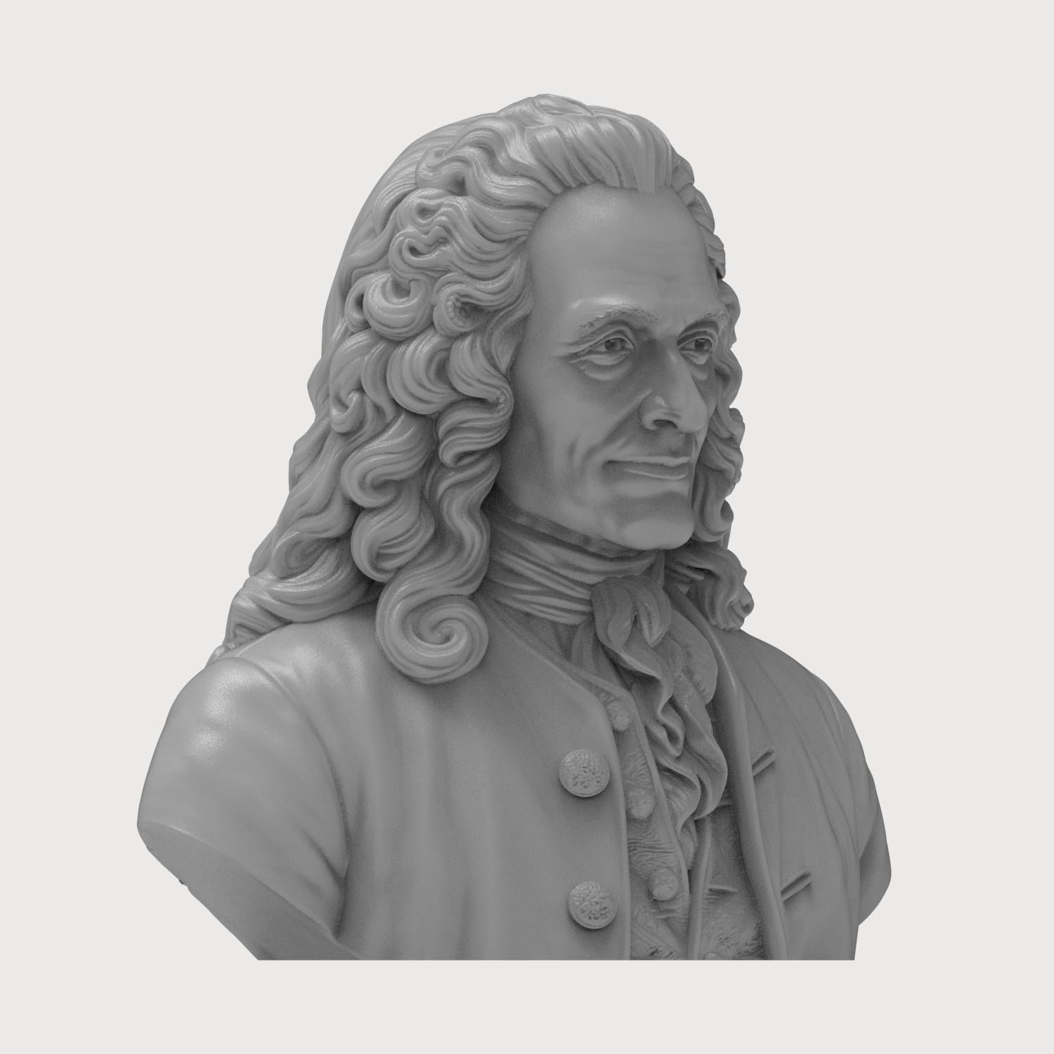 Voltaire François-Marie Arouet Bust 3D Printable 3D Model