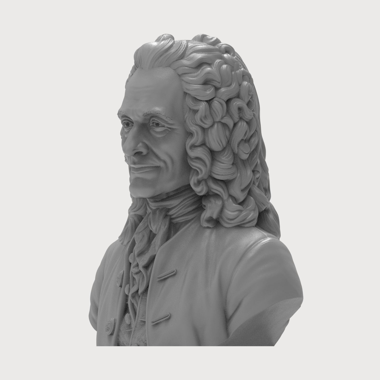 Voltaire Fran&ccedilois-Marie Arouet Bust 3D Printable 3D Model