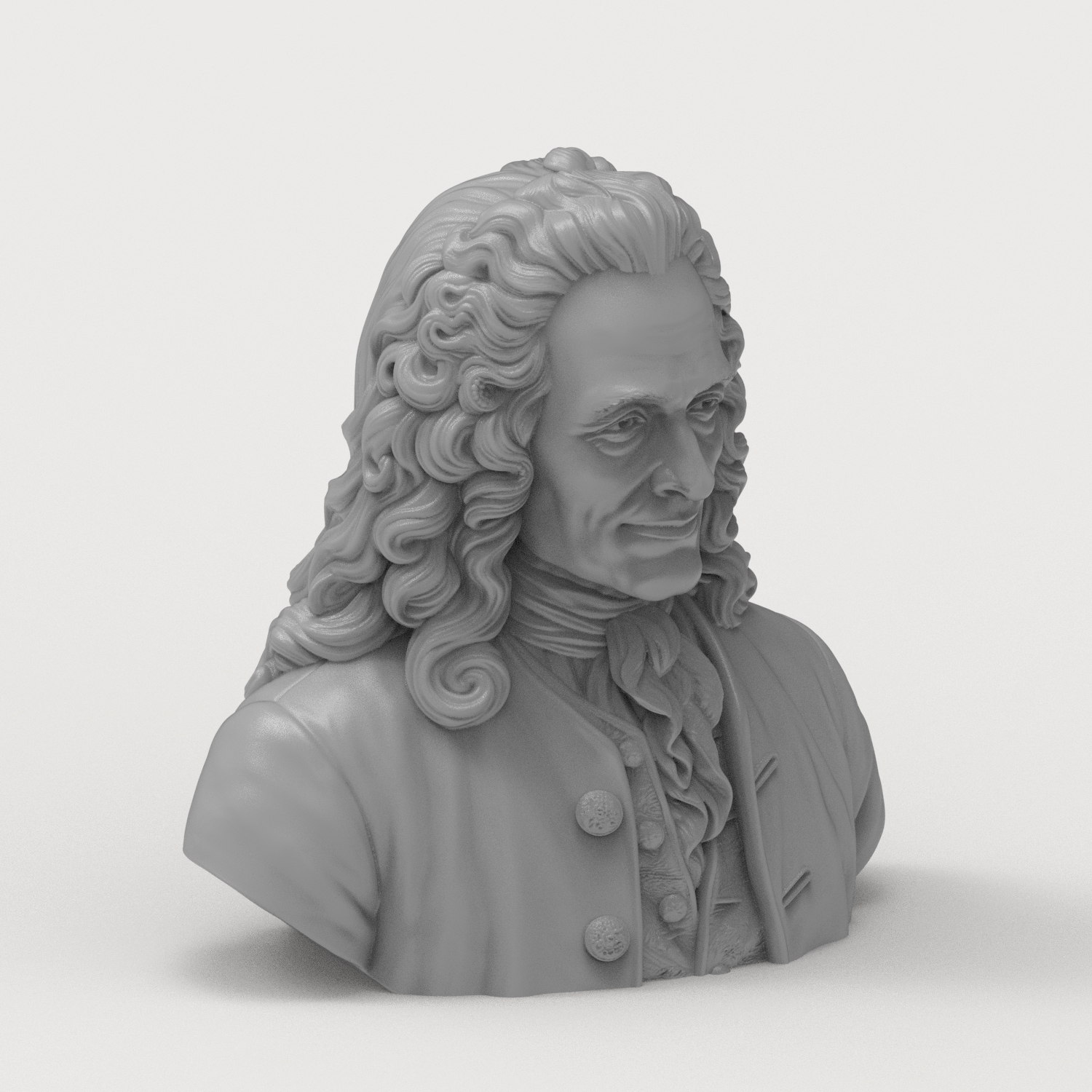 Voltaire François-Marie Arouet Bust 3D Printable 3D Model