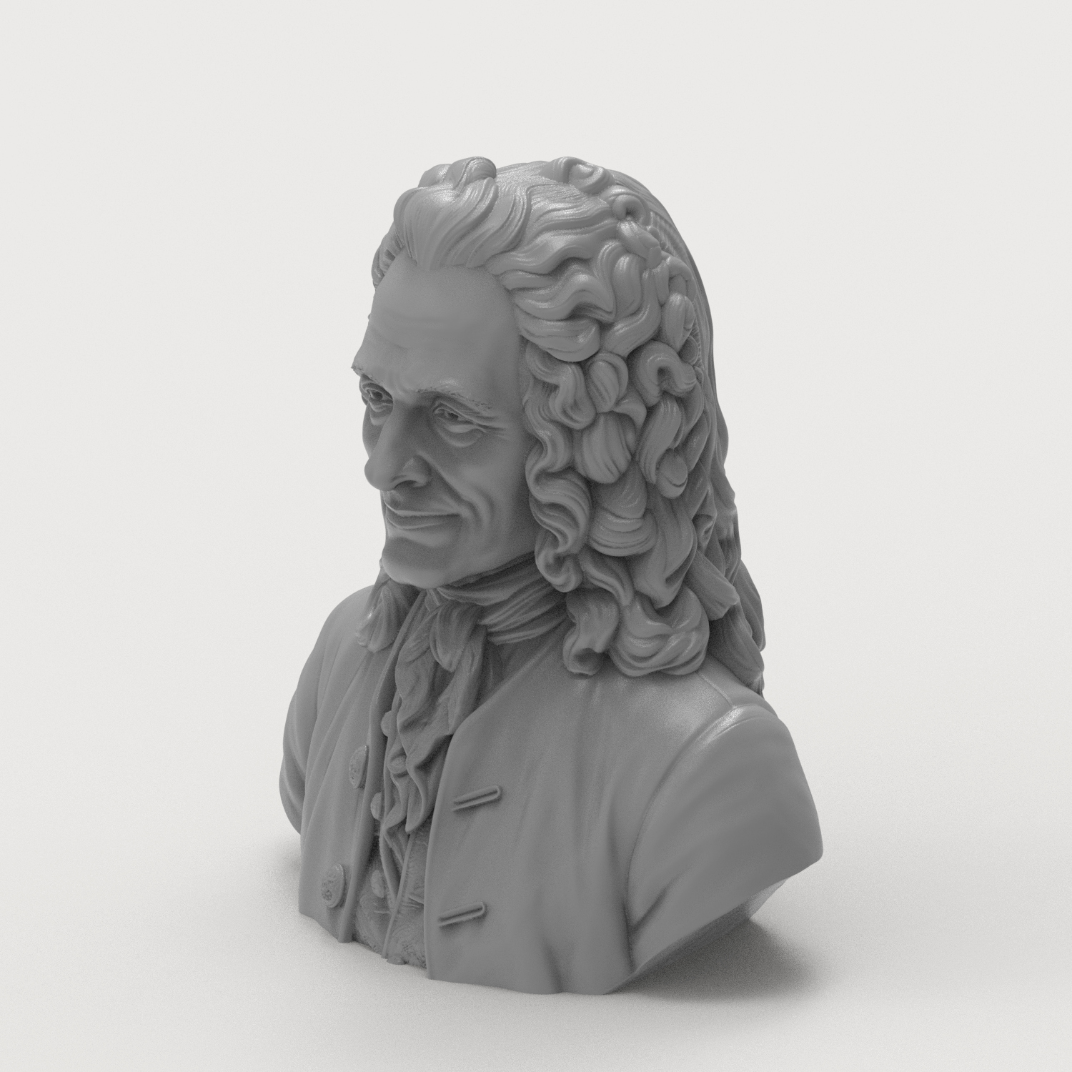 Voltaire Fran&ccedilois-Marie Arouet Bust 3D Printable 3D Model