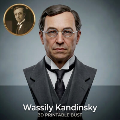Wassily Kandinsky 3D Printable Bust