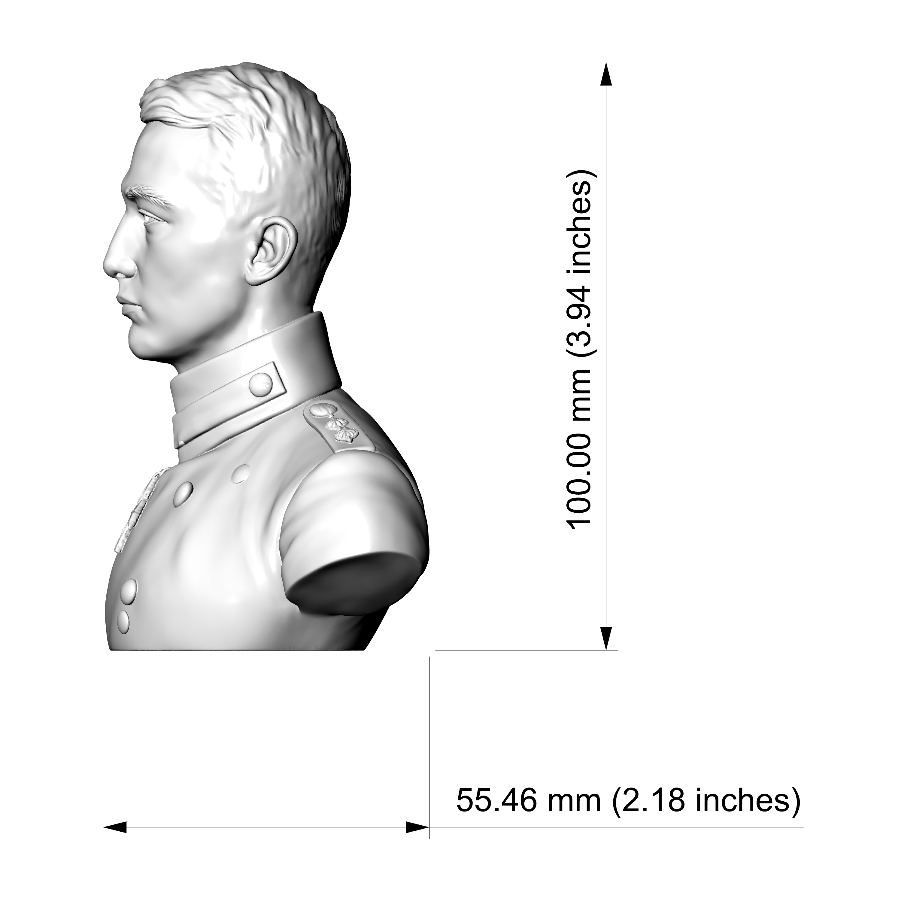 Werner Voss 3D Printable Bust 3D Model