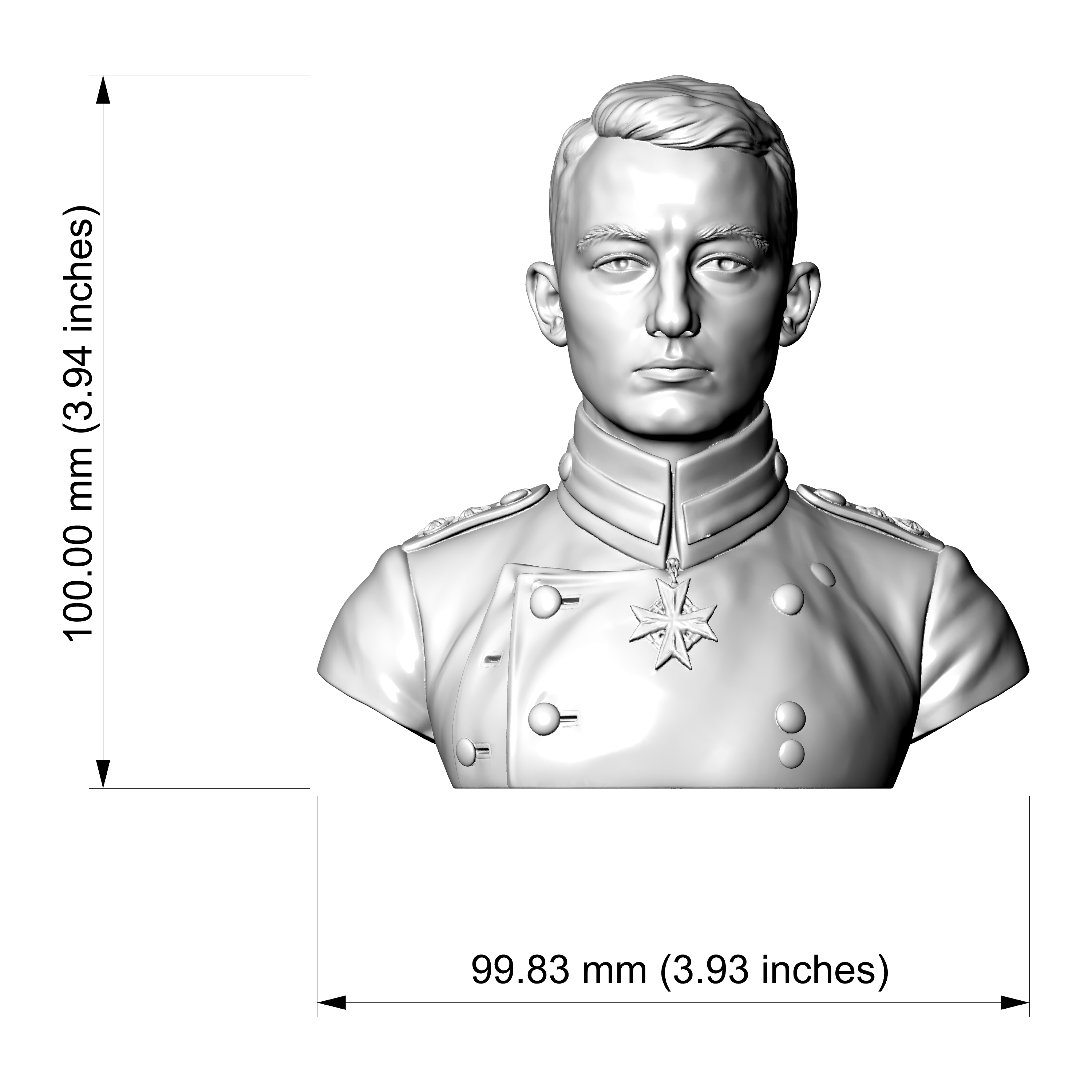 Werner Voss 3D Printable Bust 3D Model