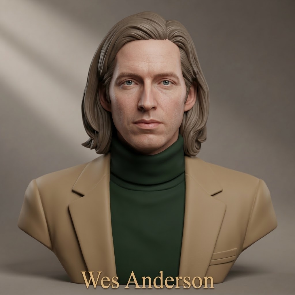 Wes Anderson 3D Printable Bust 3D Model