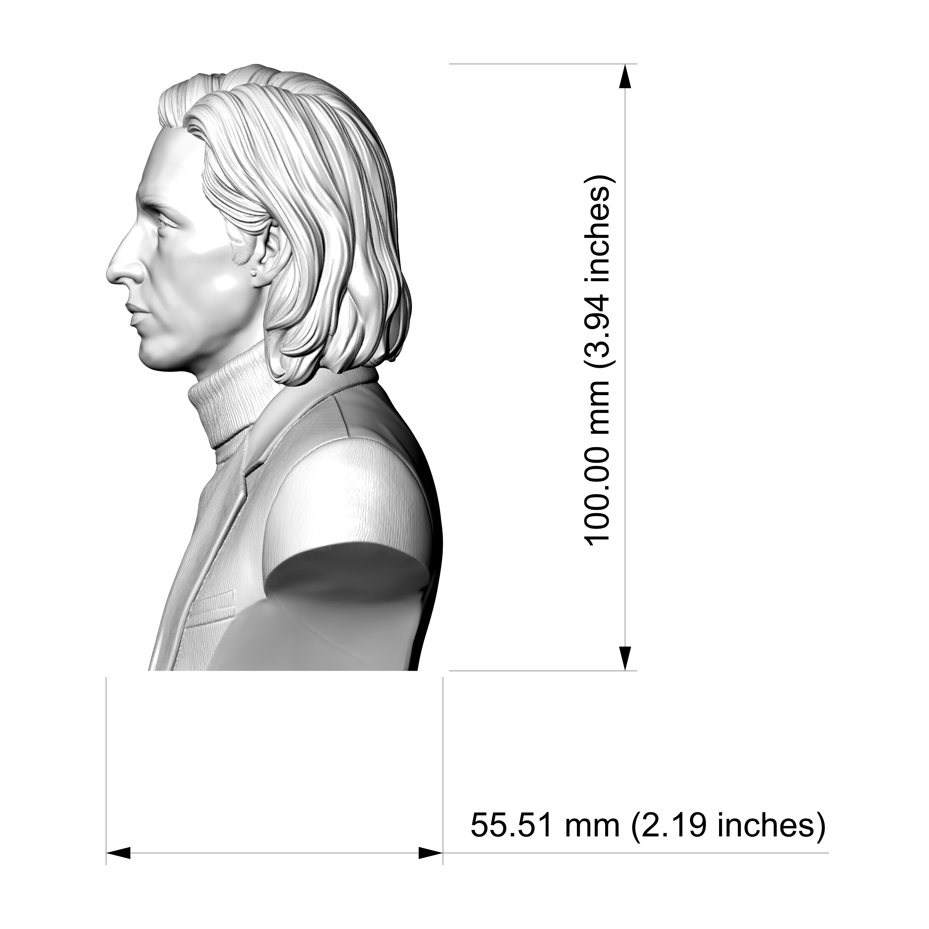 Wes Anderson 3D Printable Bust 3D Model
