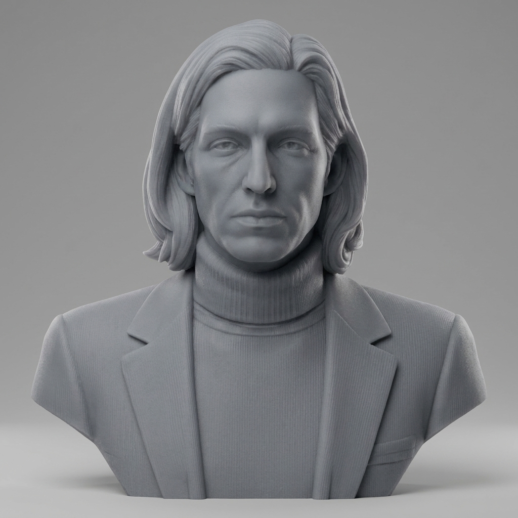 Wes Anderson 3D Printable Bust 3D Model