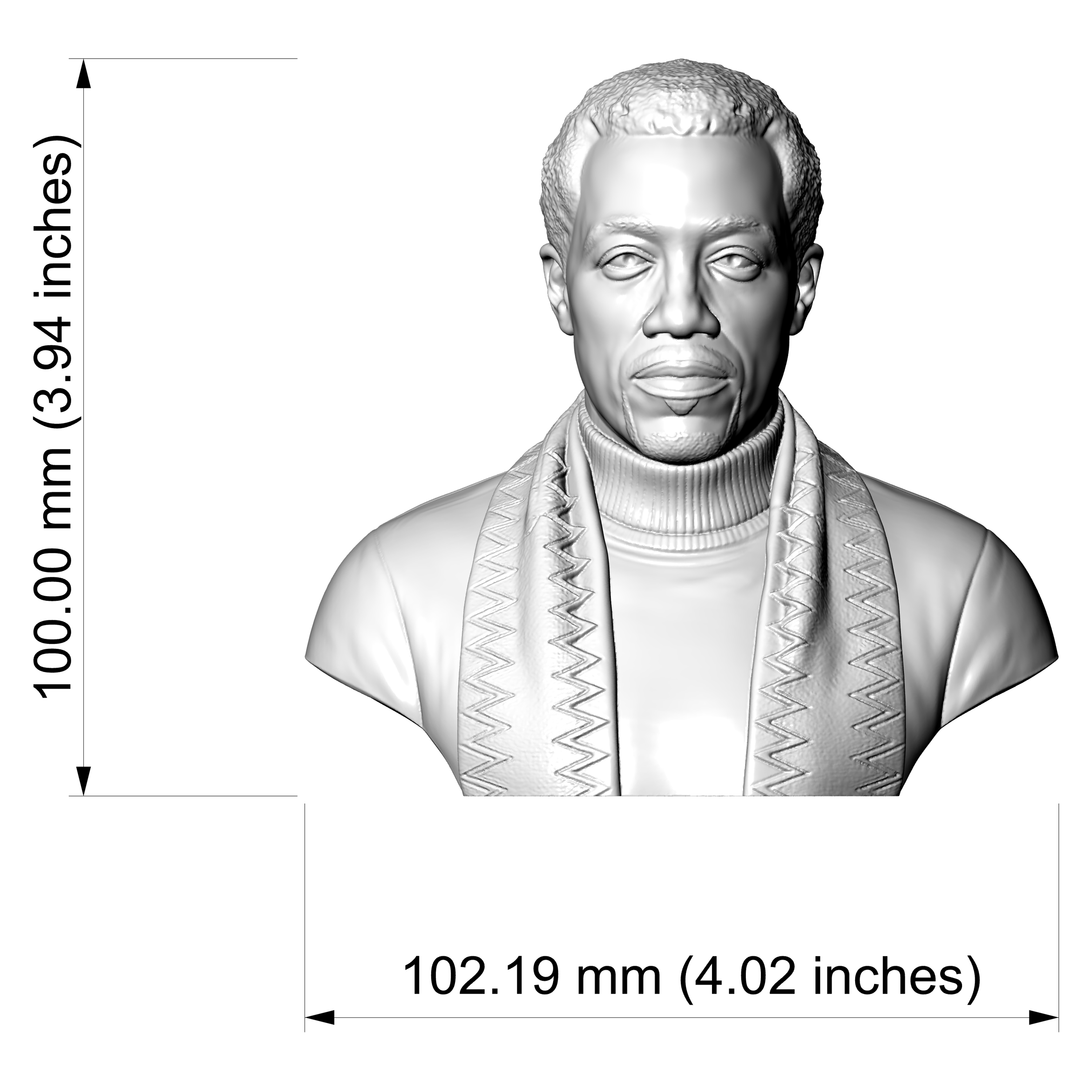 Wesley Snipes Portrait Bust 3D Printable 3D Model