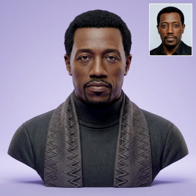 Wesley Snipes Portrait Bust 3D Printable