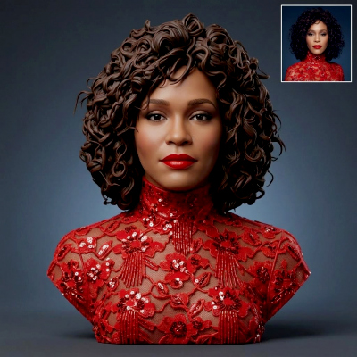 Whitney Houston 3D Printable Bust