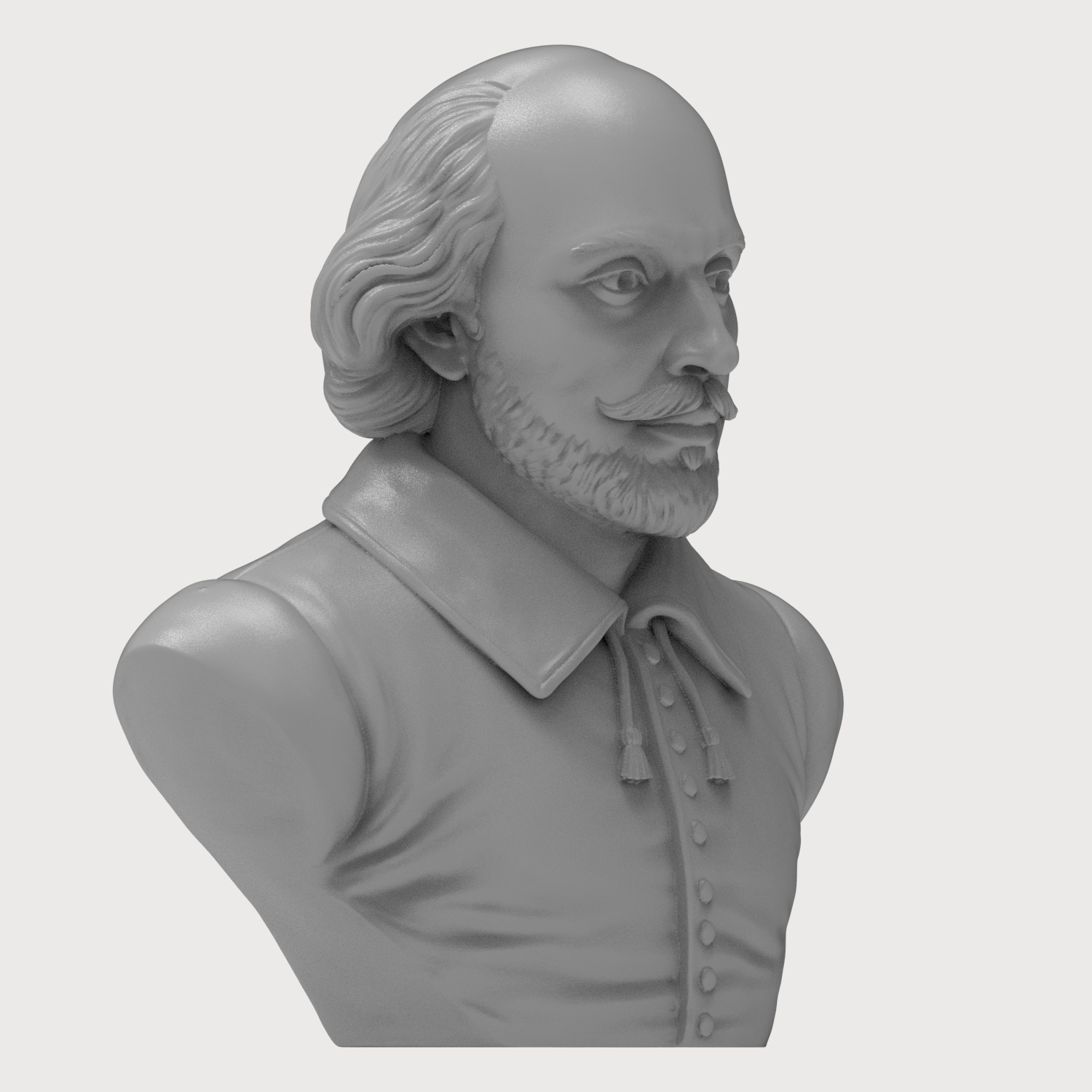 William Shakespeare 3D Printable Bust 3D Model