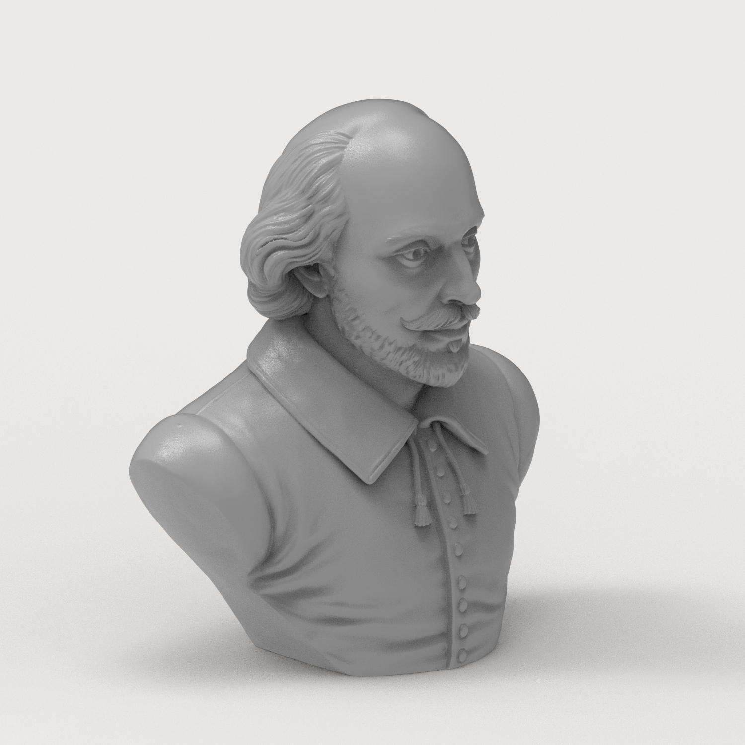 William Shakespeare 3D Printable Bust 3D Model