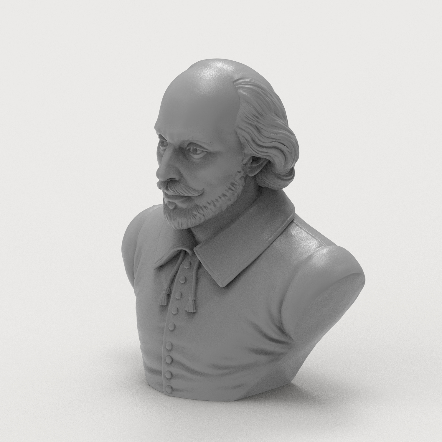 William Shakespeare 3D Printable Bust 3D Model